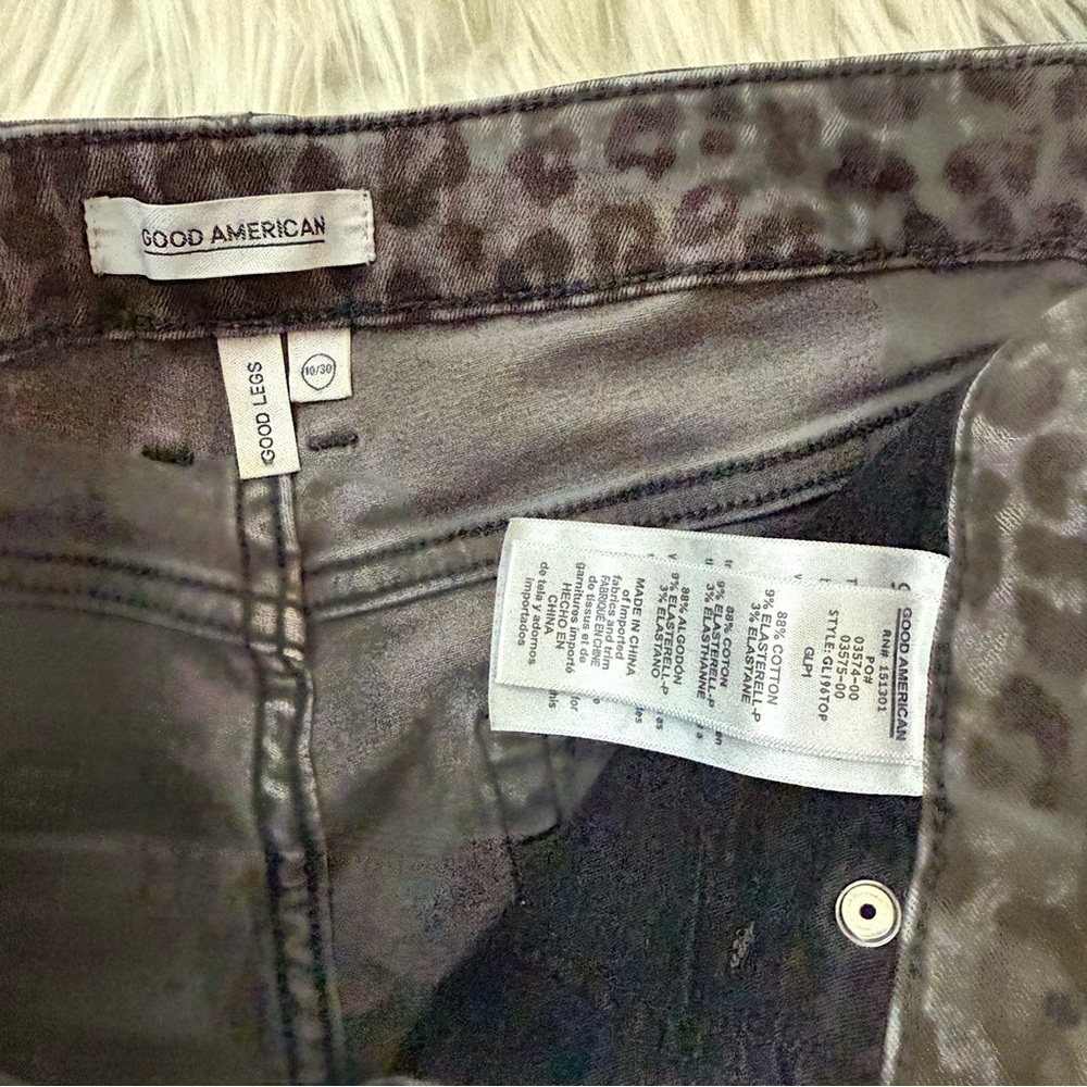 Good American Good Legs Leopard Grey Skinny Jeans Size 10/30 - Picture 5 of 6